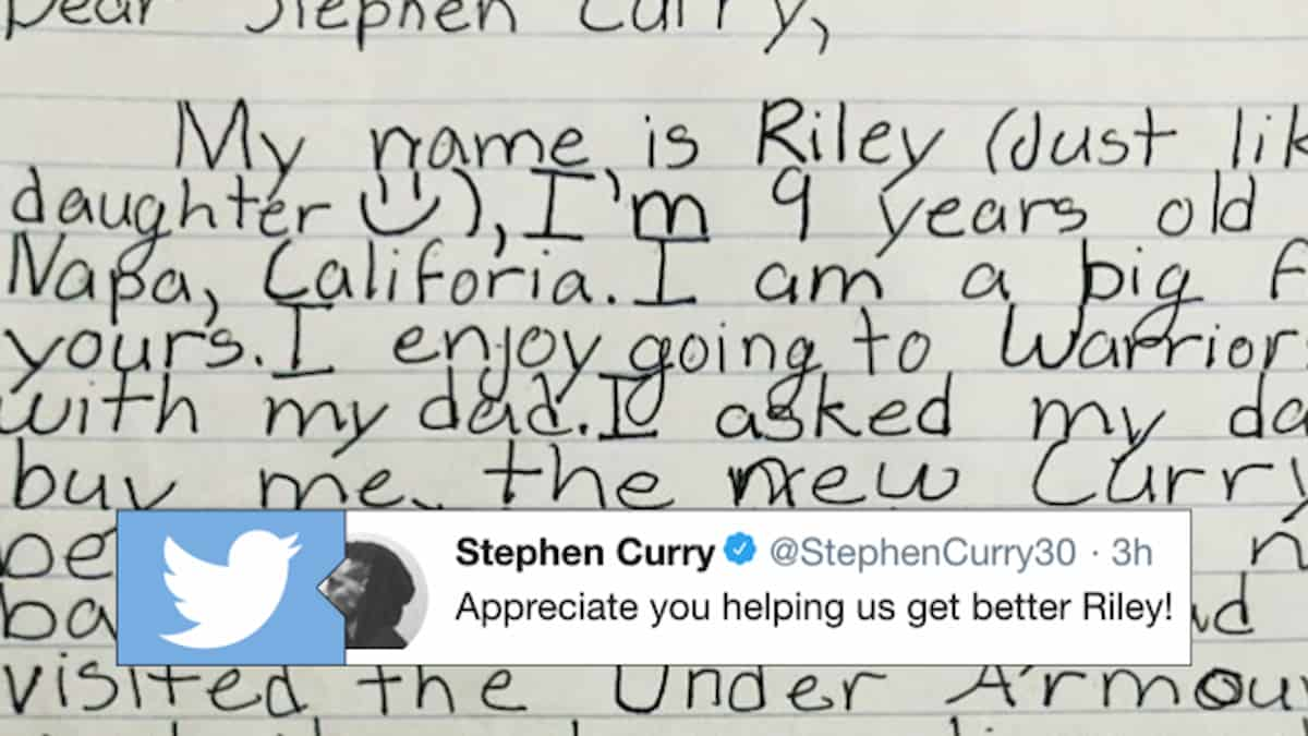 Nine-Year Riley Morrison Writes Letter to Stephen Curry; Prompts Change How Under Armour Sells Shoes