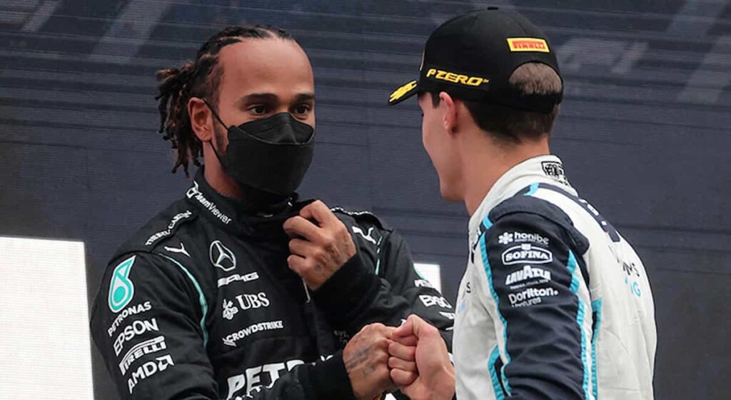 Lewis Hamilton and George Russell