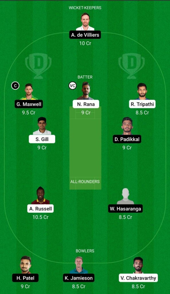 KKR vs RCB Dream11