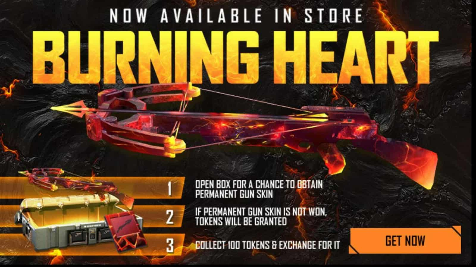 How to get the Burning Heart in Free Fire Store?