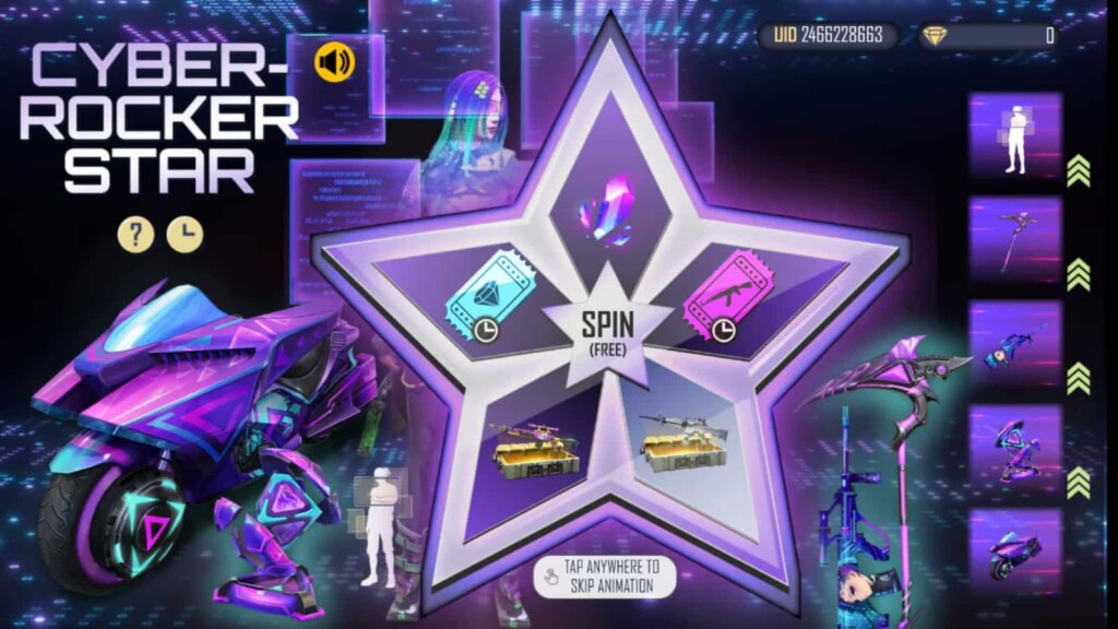 Free Fire Cyber Rocker star event