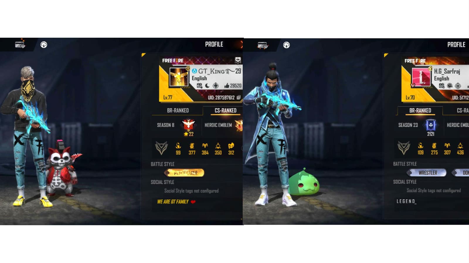 Helping Gamer vs Gaming Tamizhan: Which Free Fire has better stats in September 2021?