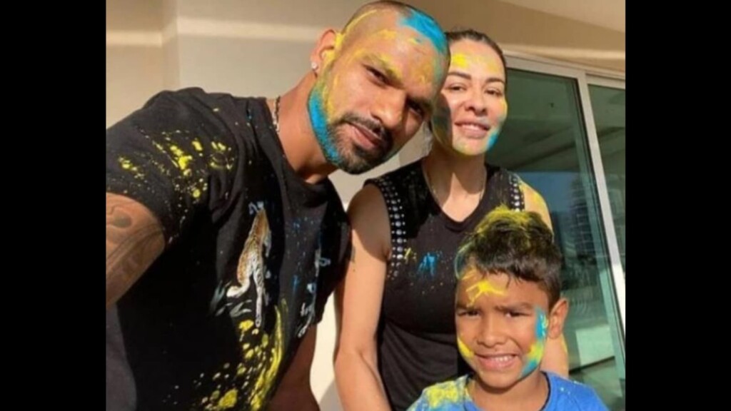 Shikhar Dhawan and Ayesha Mukherjee with their son Zoravar