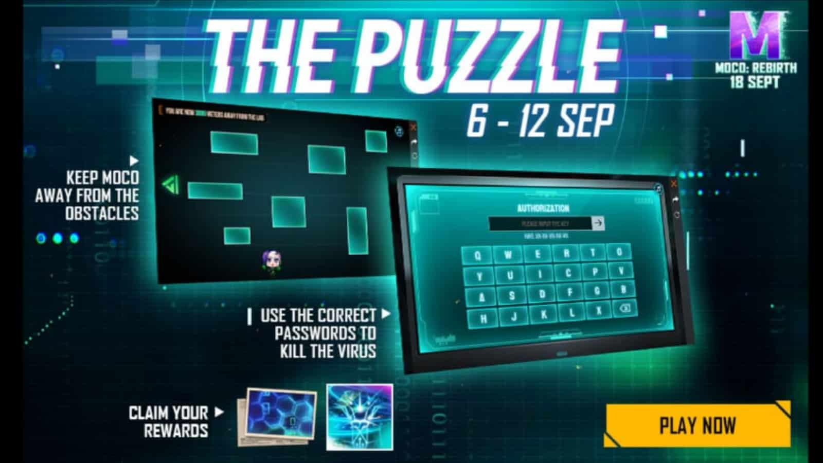 Free Fire Moco Puzzle Event: Password, authorization needed to complete the event