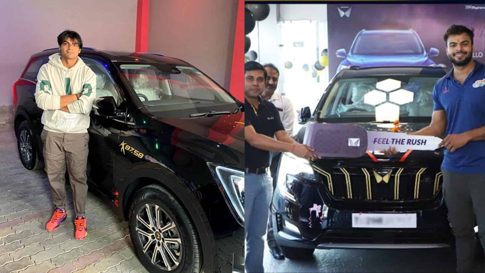 Olympic champions Neeraj Chopra and Sumit Antil receive XUV700 Javelin Gold edition