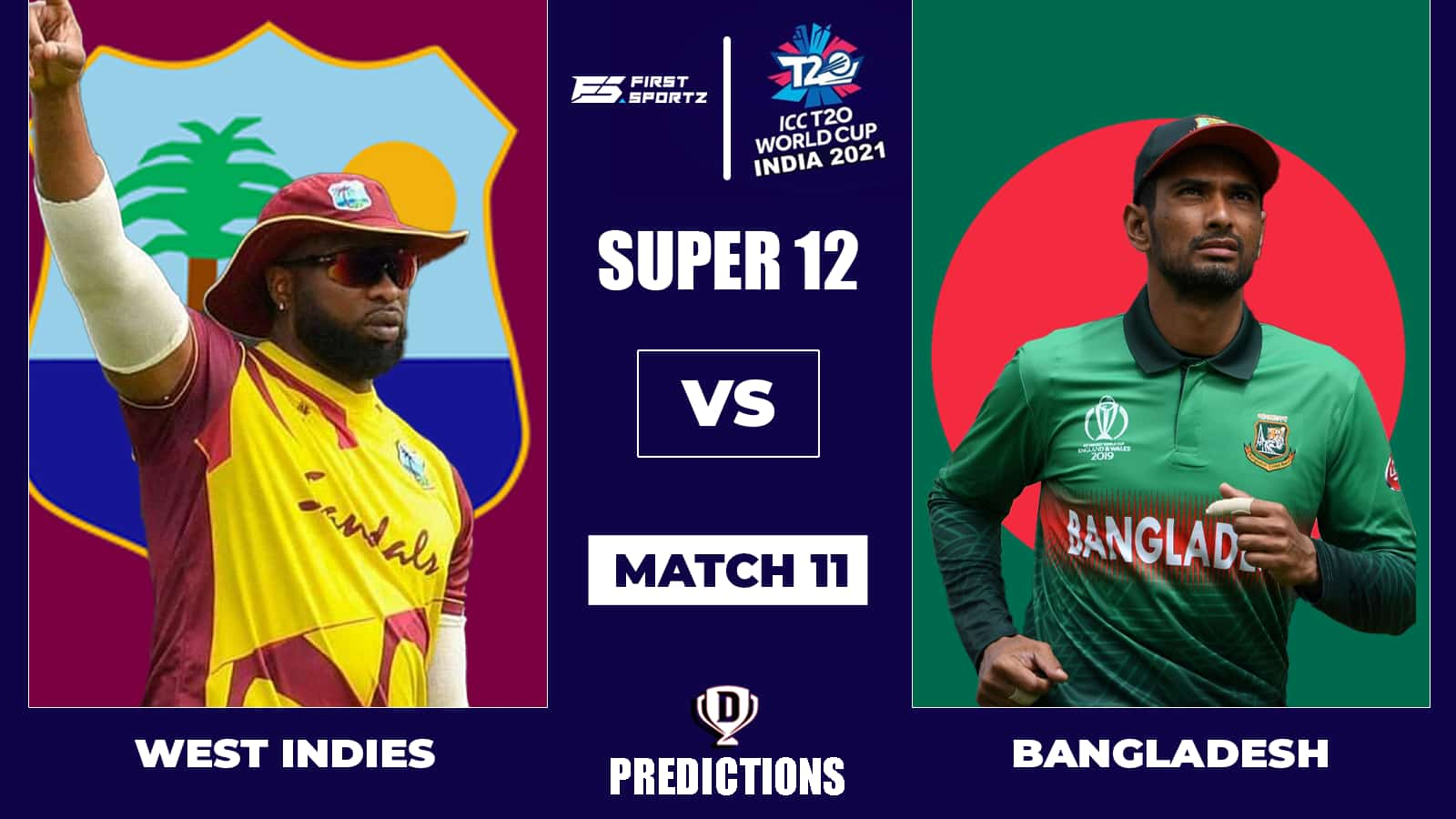 T20 World Cup: Super 12 – WI vs BAN Dream11 Team Prediction, Fantasy Cricket Tips and Playing 11 Updates