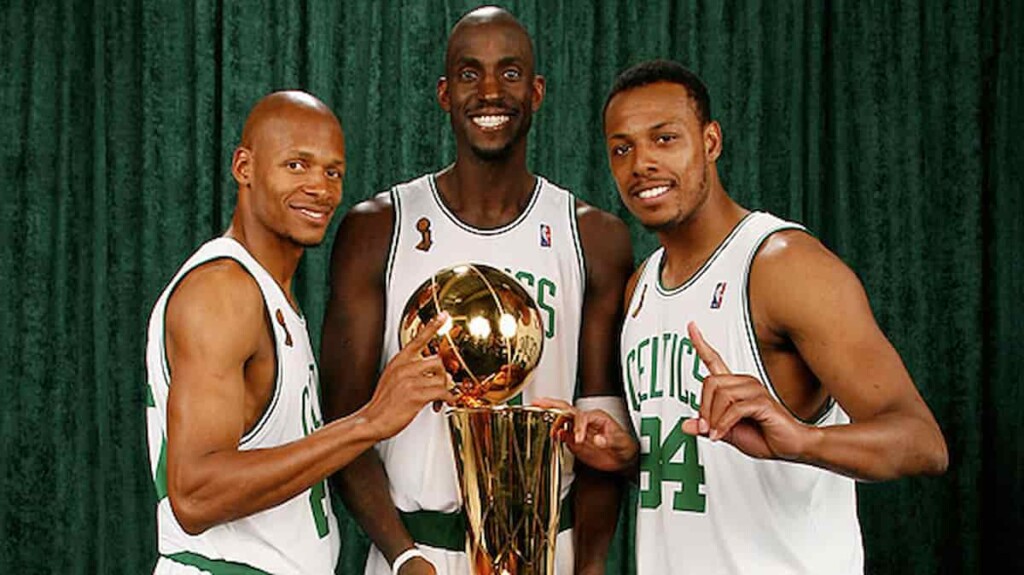 Ray Allen, Kevin Garnett and Paul Pierce