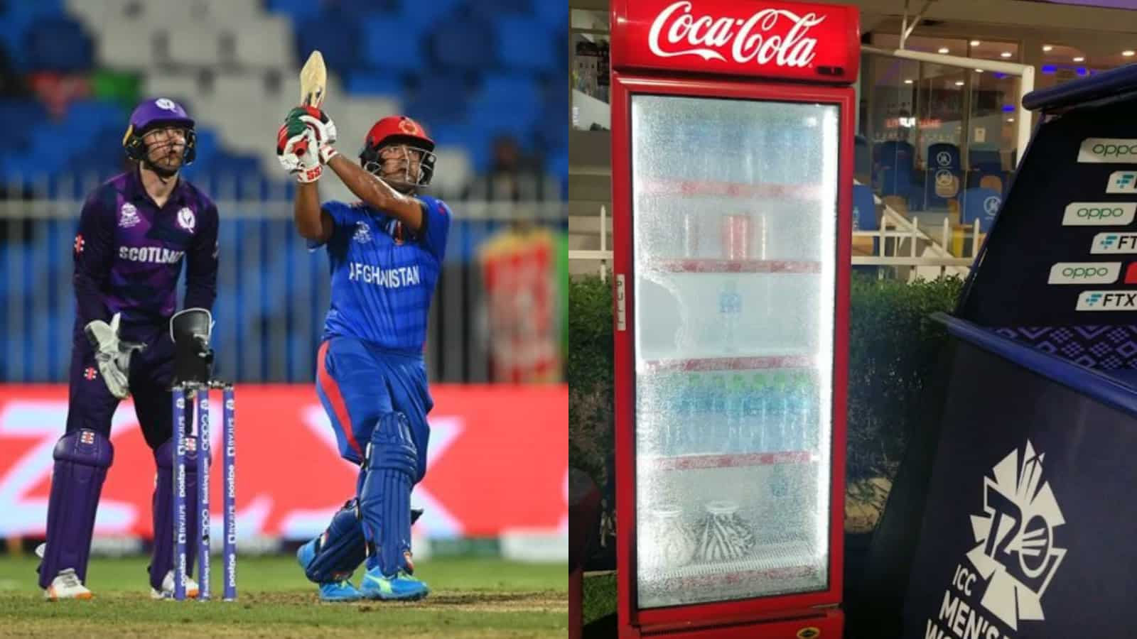 WATCH – Najibullah Zadran breaks fridge’s glass door with massive six during match against Scotland in T20 World Cup 2021