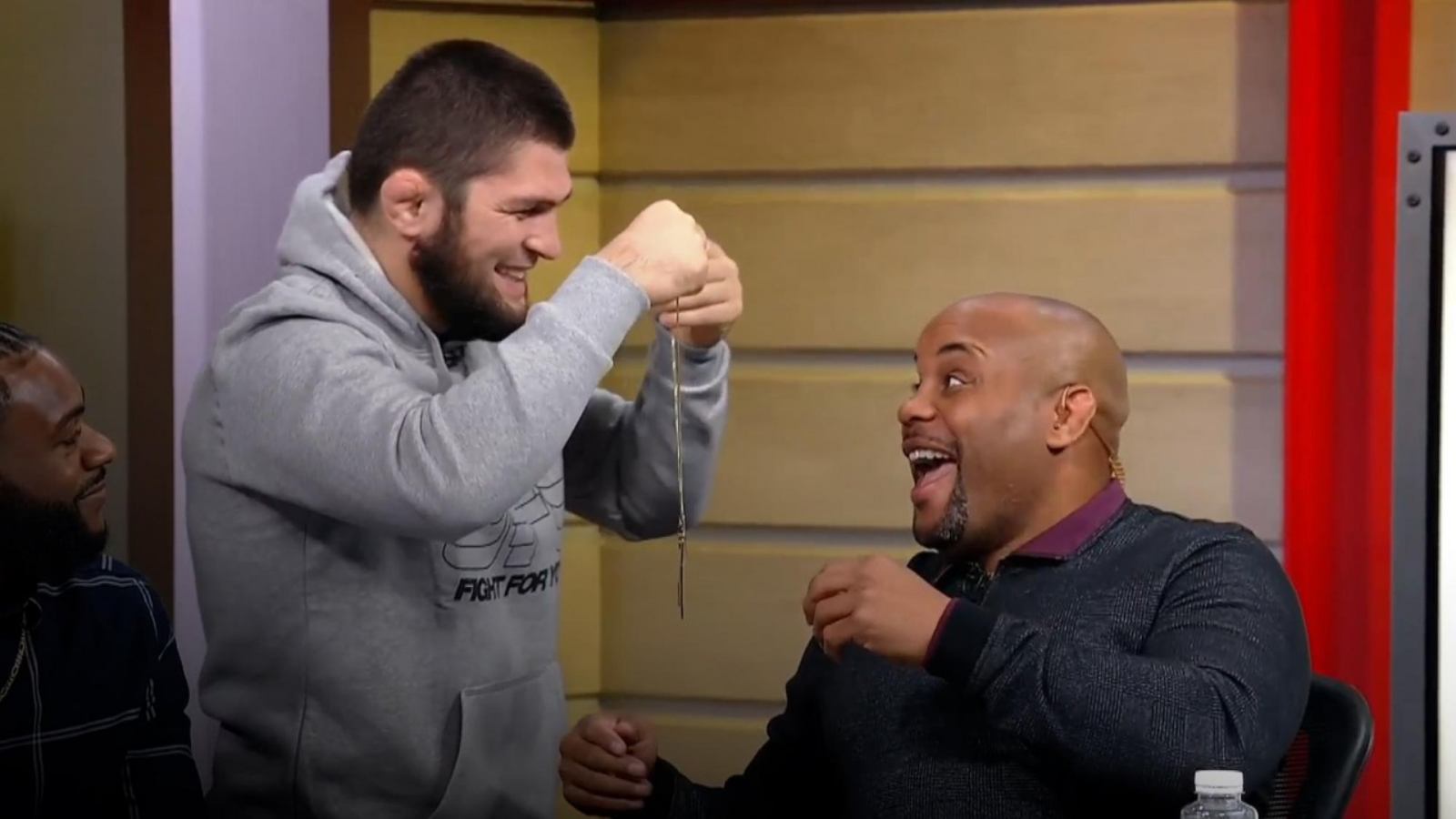 Khabib Nurmagomedov congratulates his friend Daniel Cormier for joining him at the UFC 2022 Hall of Fame