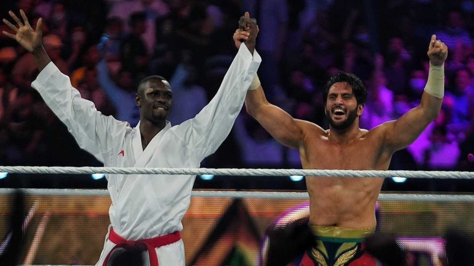 Olympic Silver medalist Tarek Hamdi appears at Crown Jewel 2021 and flattens Mustafa Ali