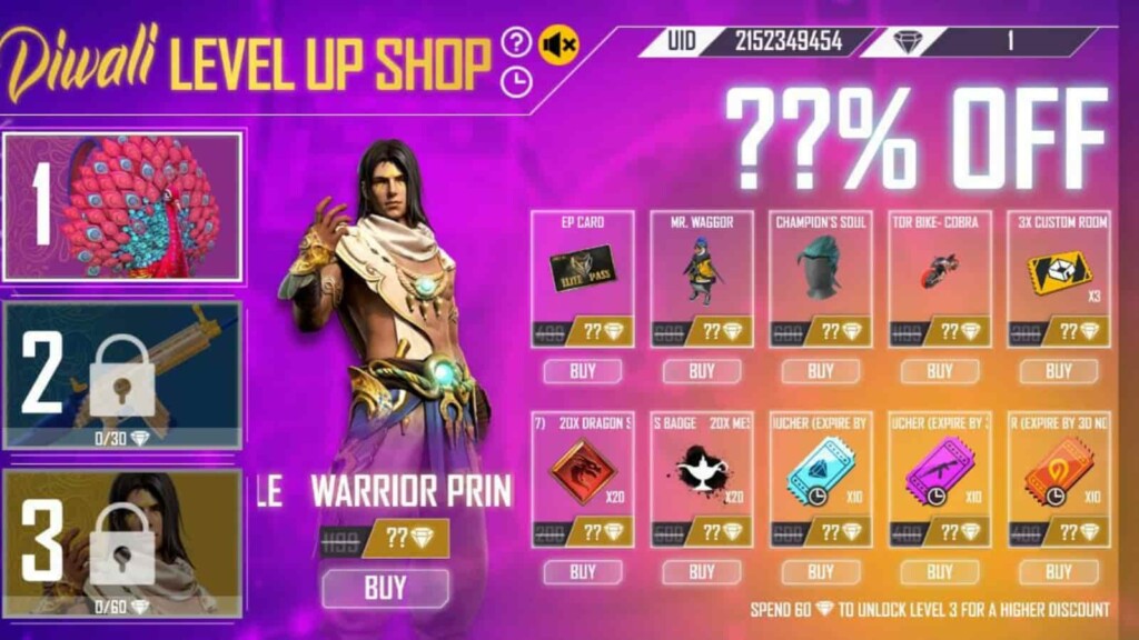 Warrior Prince Bundle in Free Fire