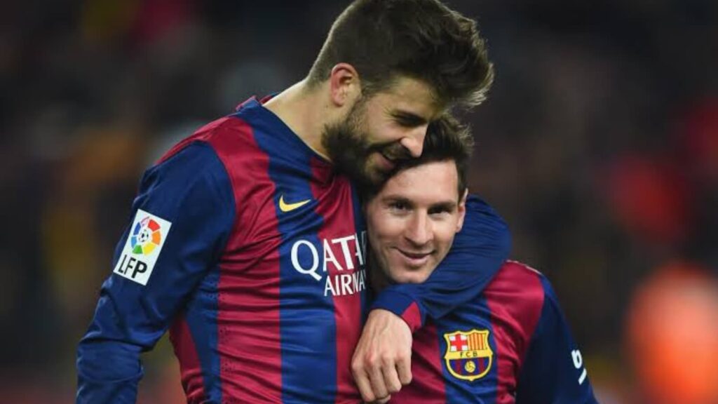 Gerard Pique and Messi