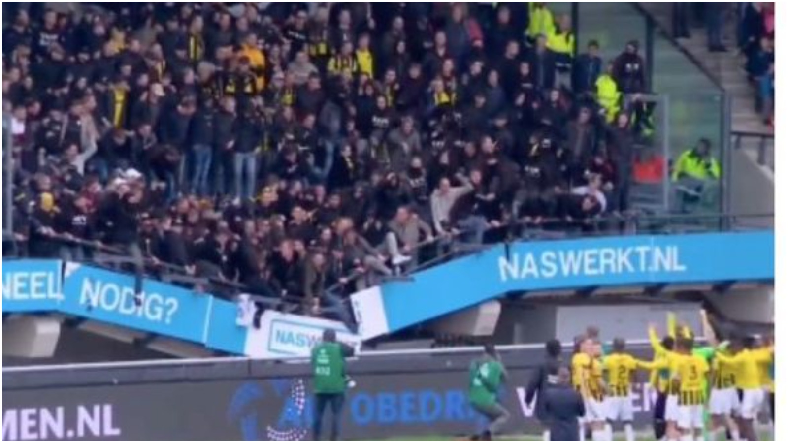 WATCH: Stadium stand collapses as Vitesse Arnhem fans celebrate victory