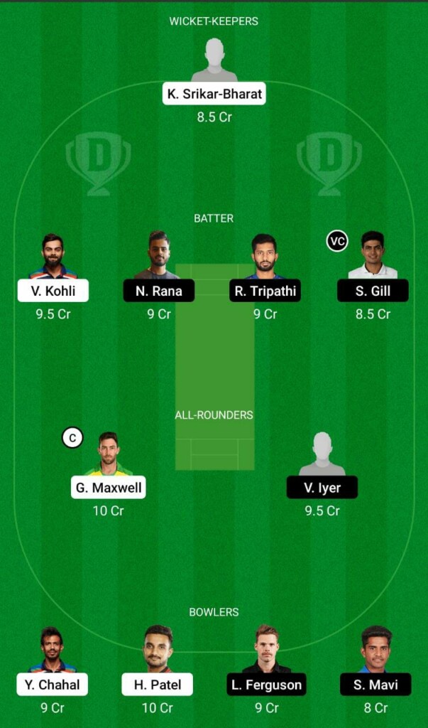 RCB vs KKR Dream11