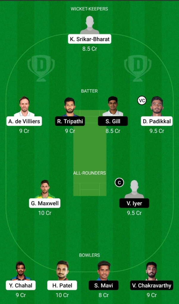 RCB vs KKR Dream11