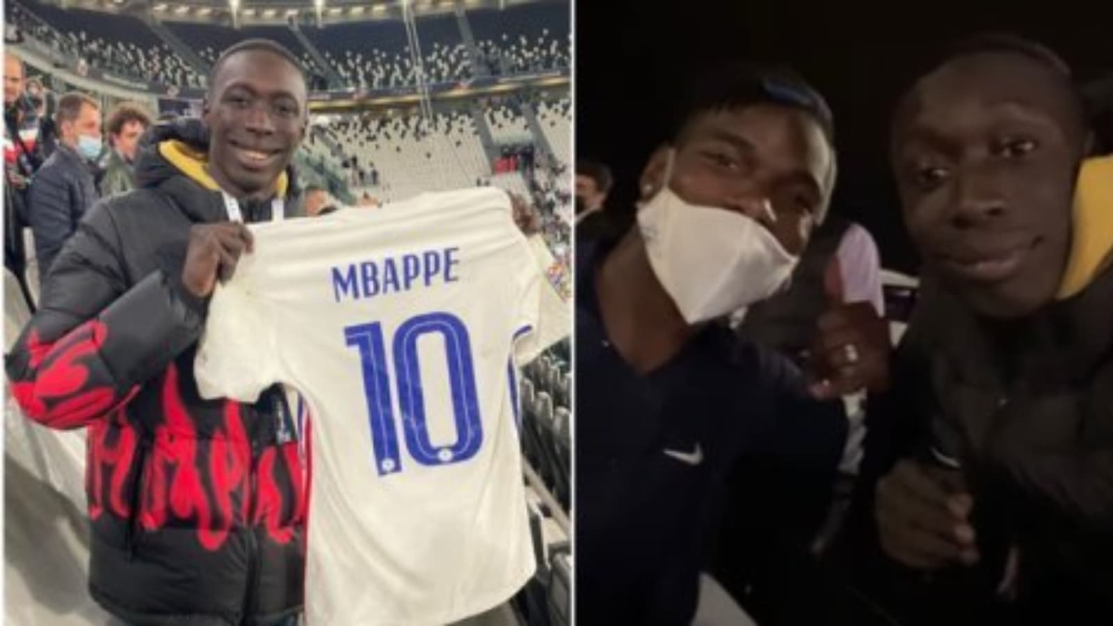 Kylian Mbappe gifts his jersey to Tiktok star Khaby Lame after France’s victory against Belgium