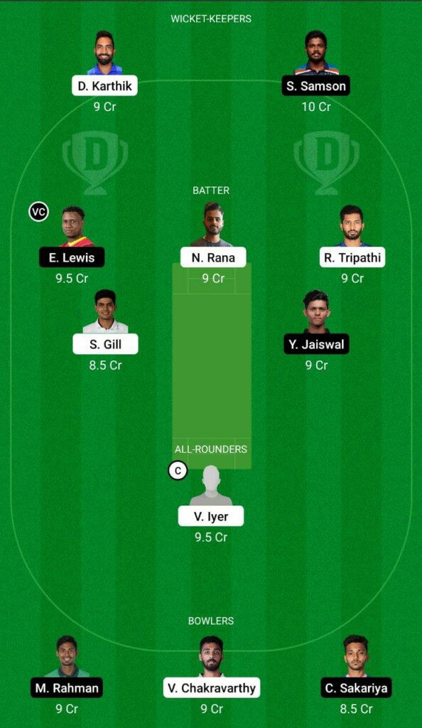 KKR vs RR Dream11