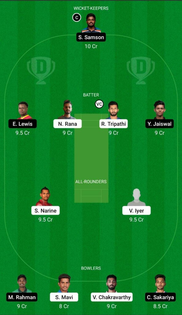 KKR vs RR Dream11