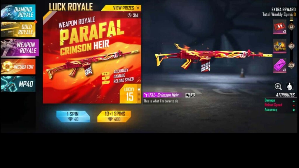 Parafal Crimson Heir in Free Fire