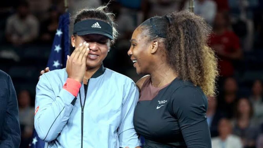 Serena Williams with Naomi Osaka