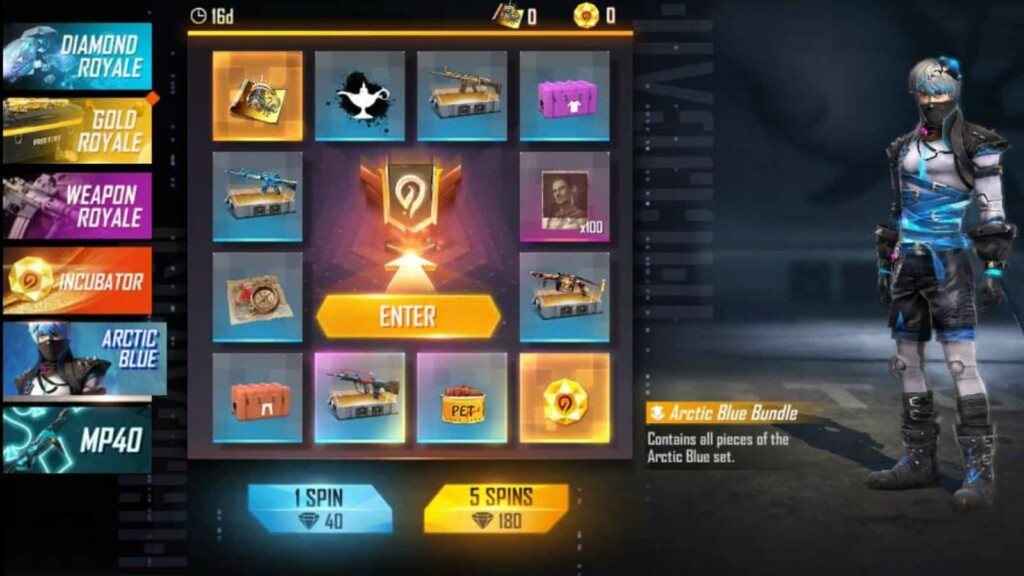 Arctic Blue Bundle in Free Fire