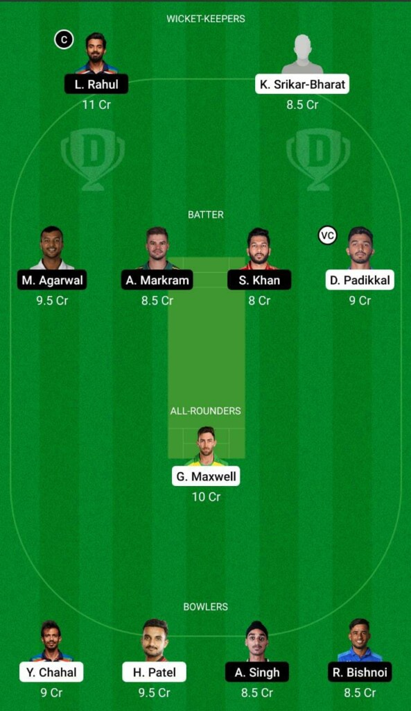 RCB vs PBKS Dream11 