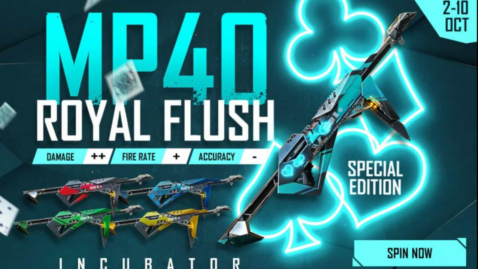 Free Fire MP40 Royal Flush Incubator: All you need to know!