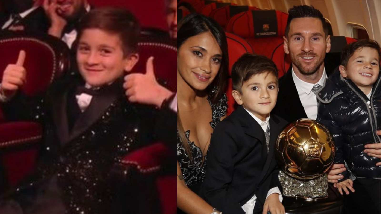 WATCH: Thiago Messi’s cute reaction to his father winning the Ballon D’or for the seventh time