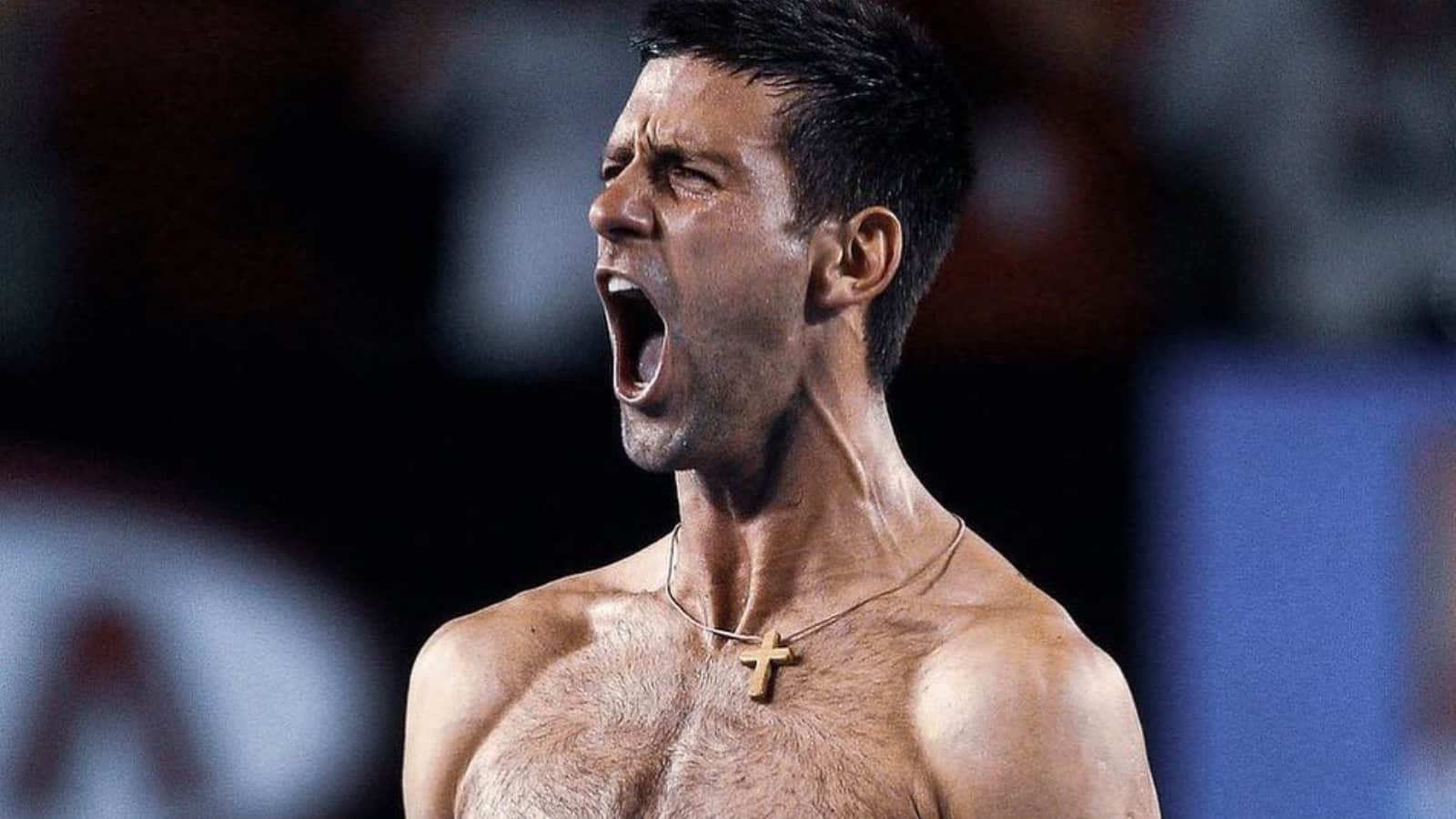 “GO OFF NOVAK” Intruders star Ella Hunt drives public crazy as she posts this shirtless picture of Djokovic!