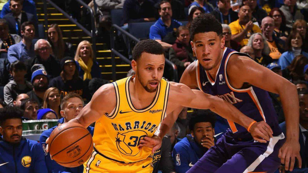 Devin Booker and Stephen Curry