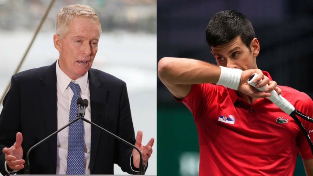 Craig Tiley and Novak Djokovic