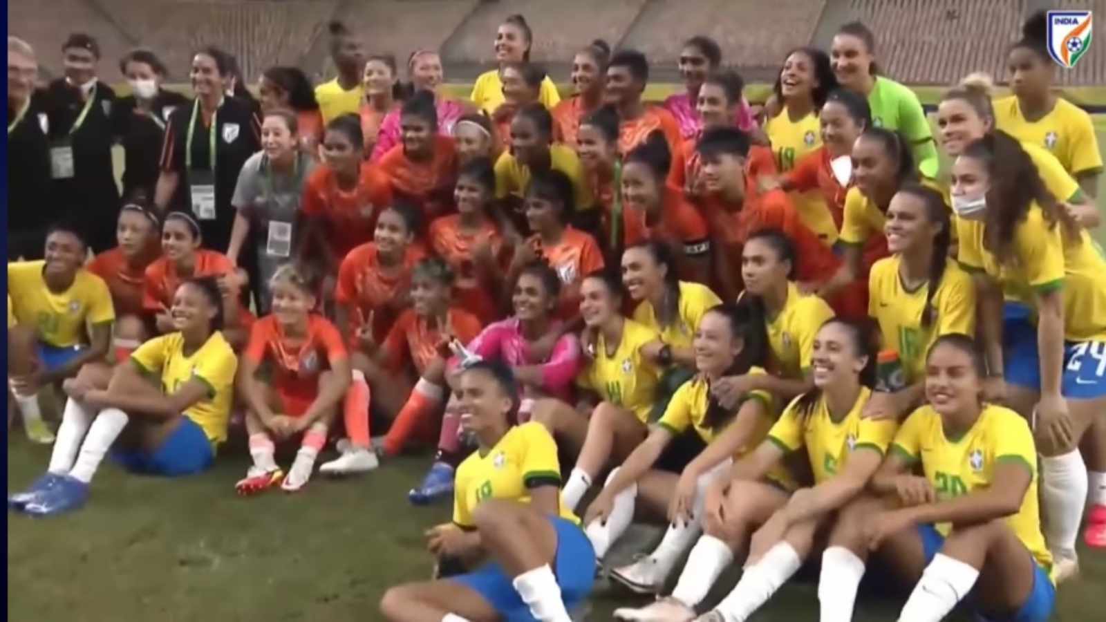 Indian women footballers display immense sportsmanship after 6-1 defeat against might Brazil