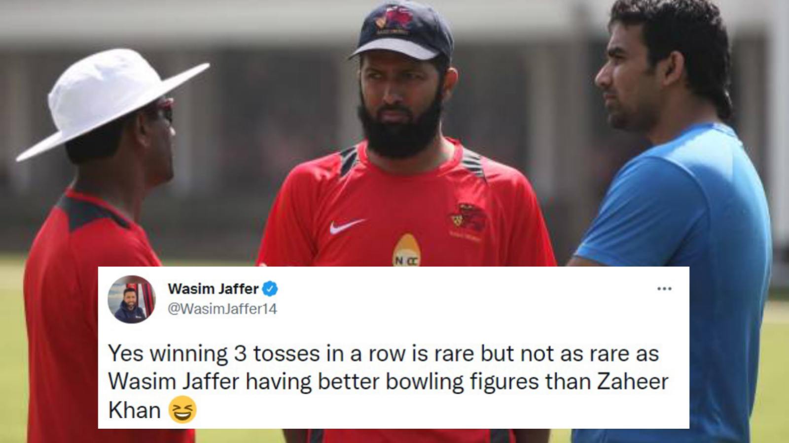 Wasim Jaffer and Zaheer Khan indulge in hilarious banter on Twitter over rare occurrences in cricket