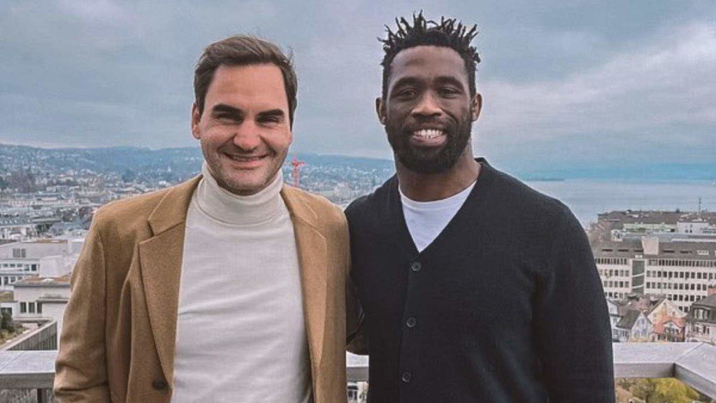 Roger Federer and Siya Kolisi