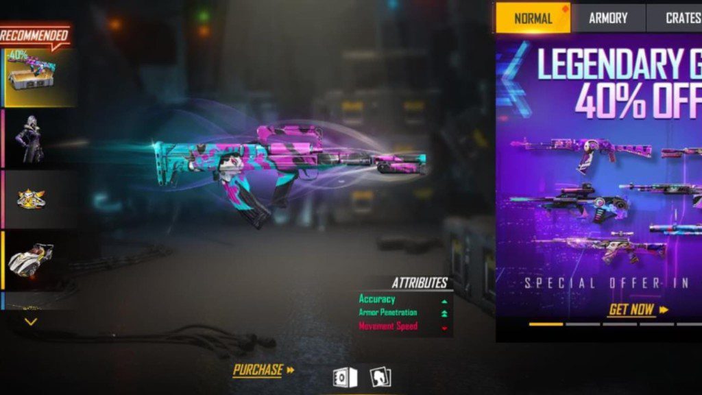 Free Fire Legendary Guns