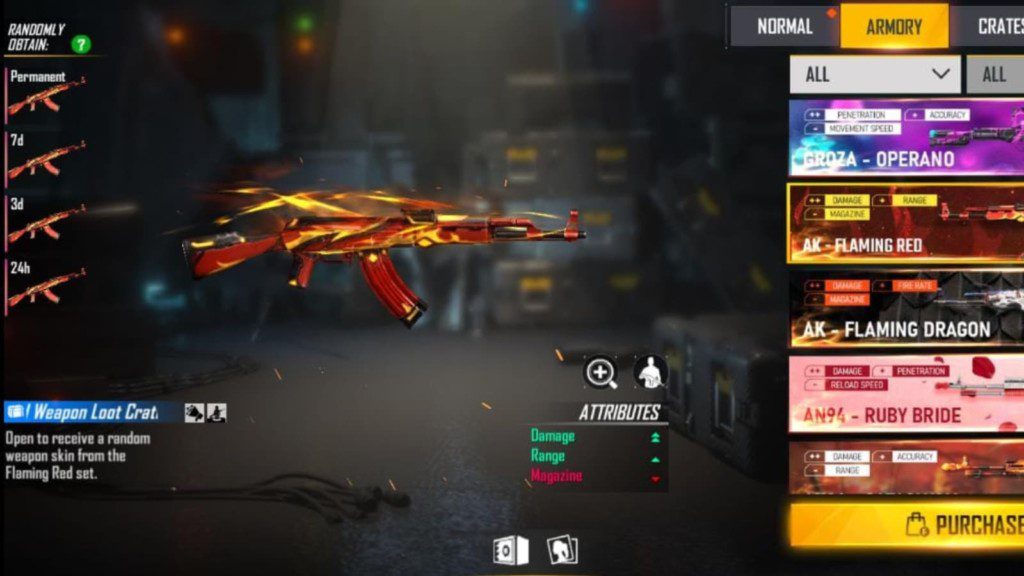 Free Fire Legendary Guns