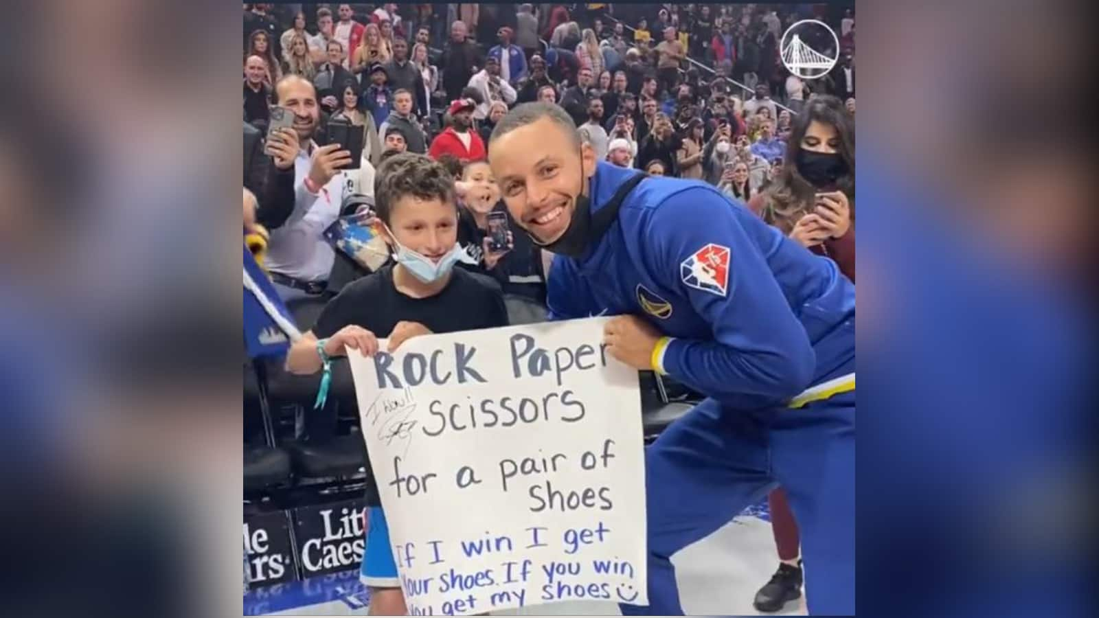 Watch: Stephen Curry’s adorable moment with a young fan leaves the audience enchanted