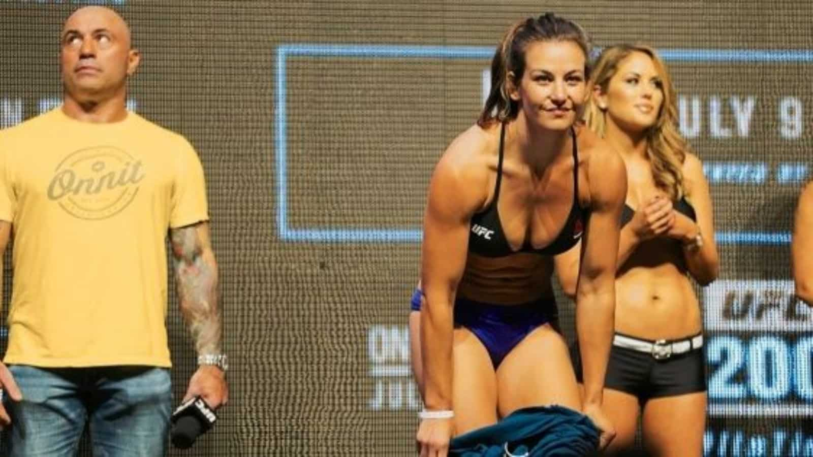 “He exudes self-control,” Miesha Tate hilarious reaction as Joe Rogan struggles to not stare at the fighter’s butt