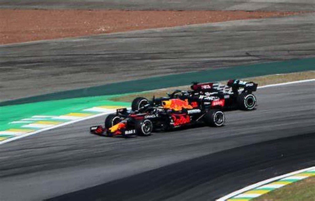 Max Verstappen and Lewis Hamilton