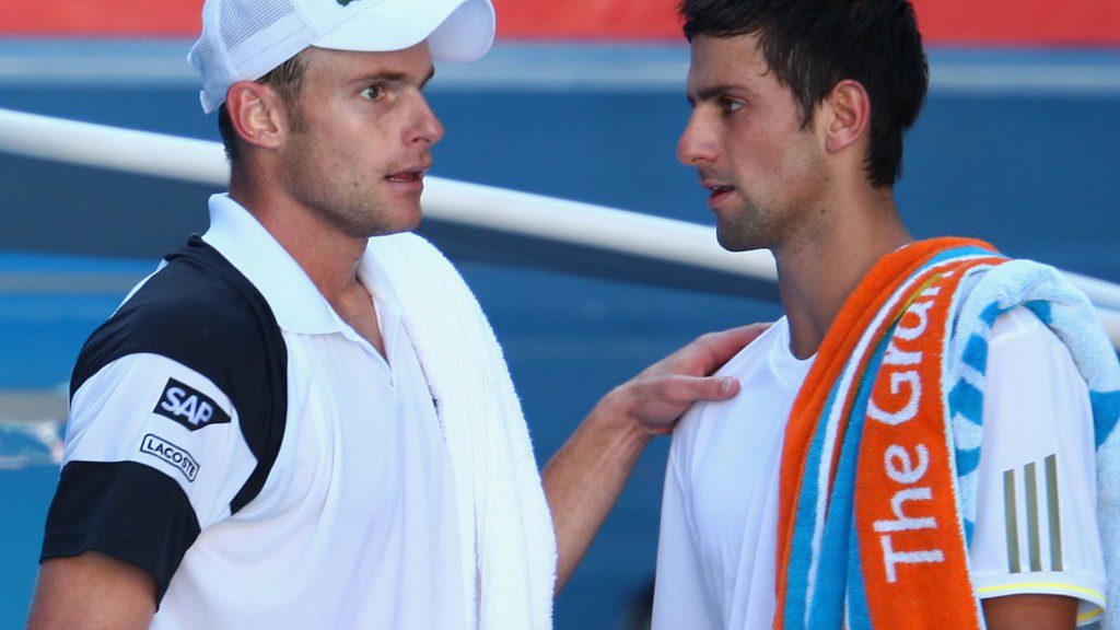 Andy Roddick and Novak Djokovic