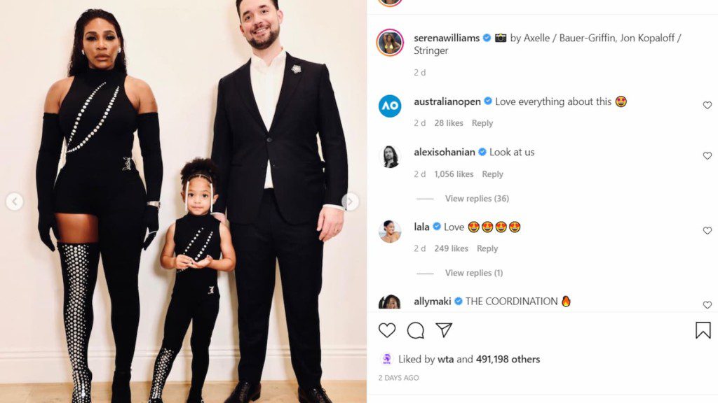 Serena Williams and Alexis Ohanian with daughter Olympia