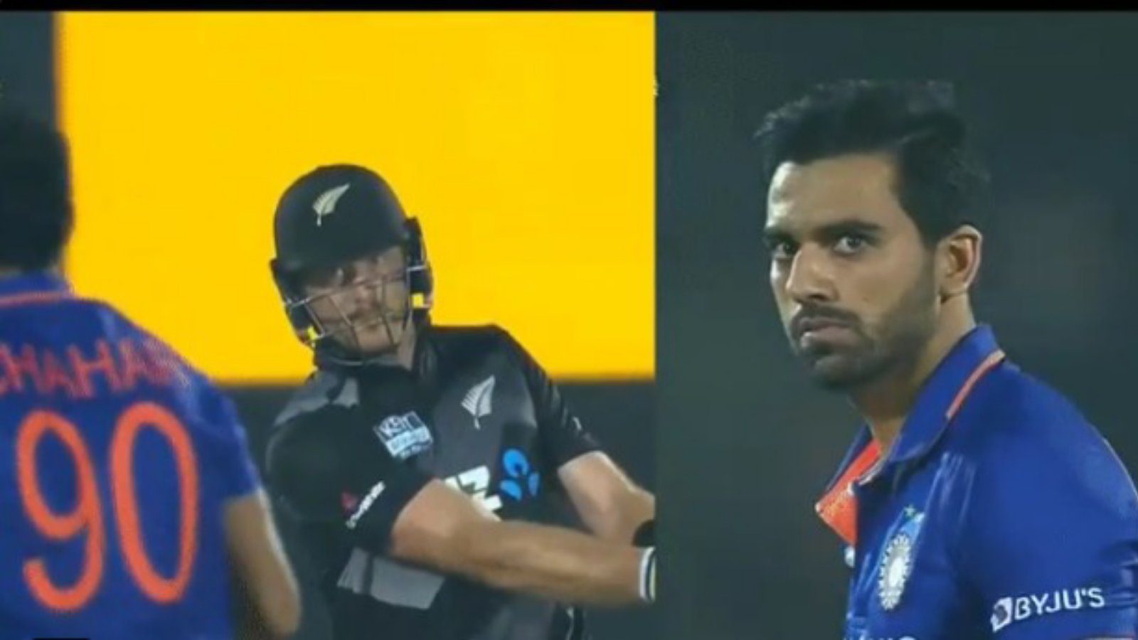 WATCH – Martin Guptill stares down Deepak Chahar as he hits a humongous six, Indian pacer returns the favour on the next ball