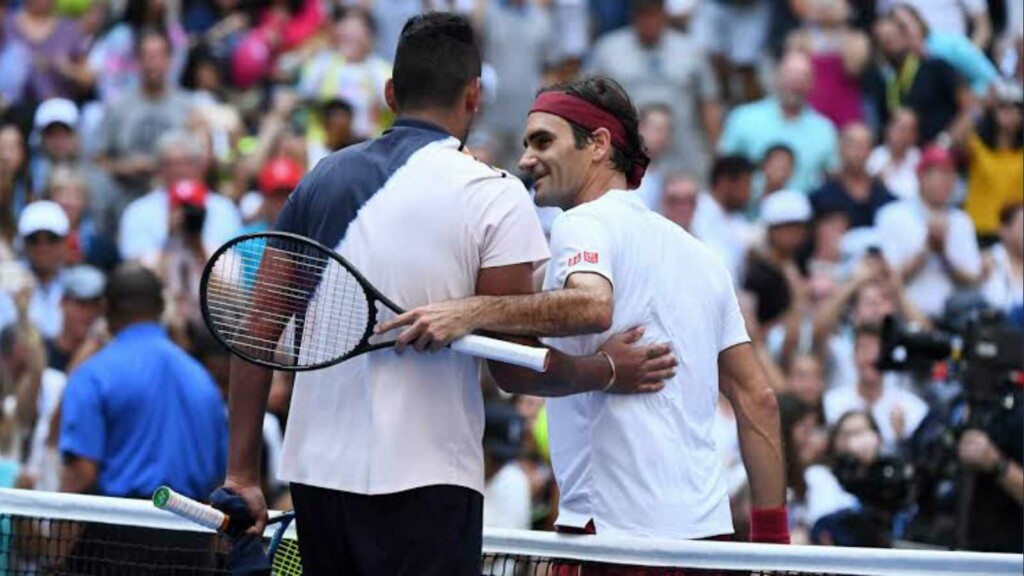 Nick Kyrgios and Roger Federer