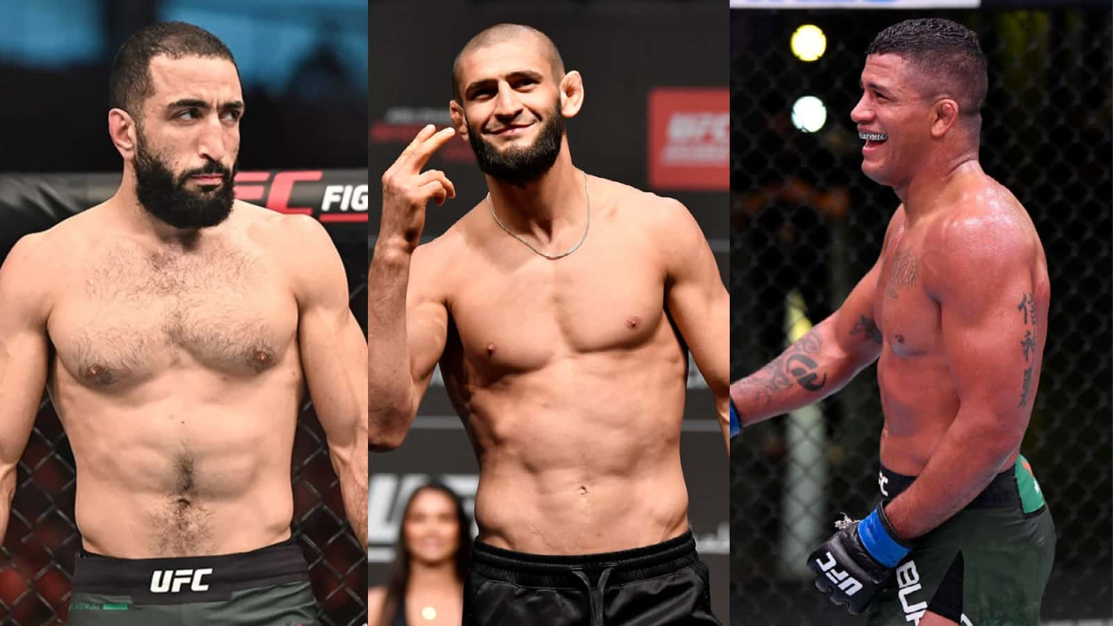 “You ready to fight guys?” Khamzat Chimaev calls out Gilbert Burns and Belal Muhammad; gets an interesting reply