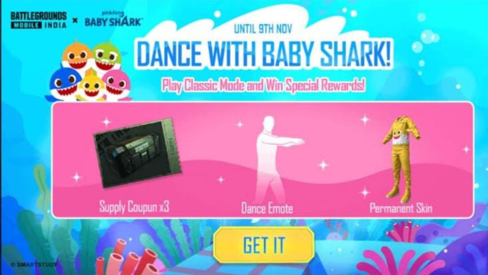 BGMI X Baby Shark: How to get the Dance Emote and Baby Shark skin in BGMI?