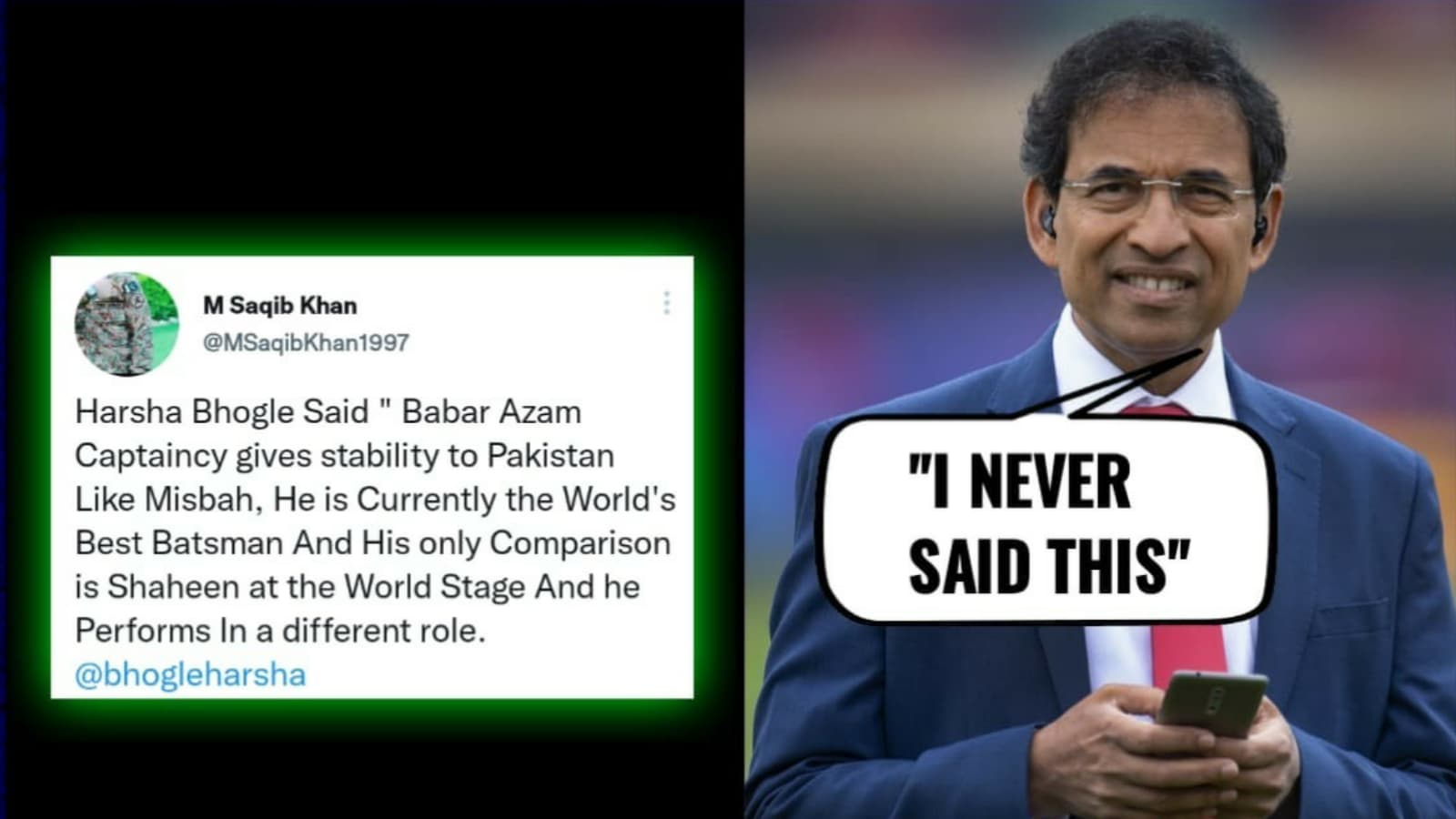 ‘I’m afraid I didn’t say that’ – Harsha Bhogle corrects Pakistan fan who tried to twist his words