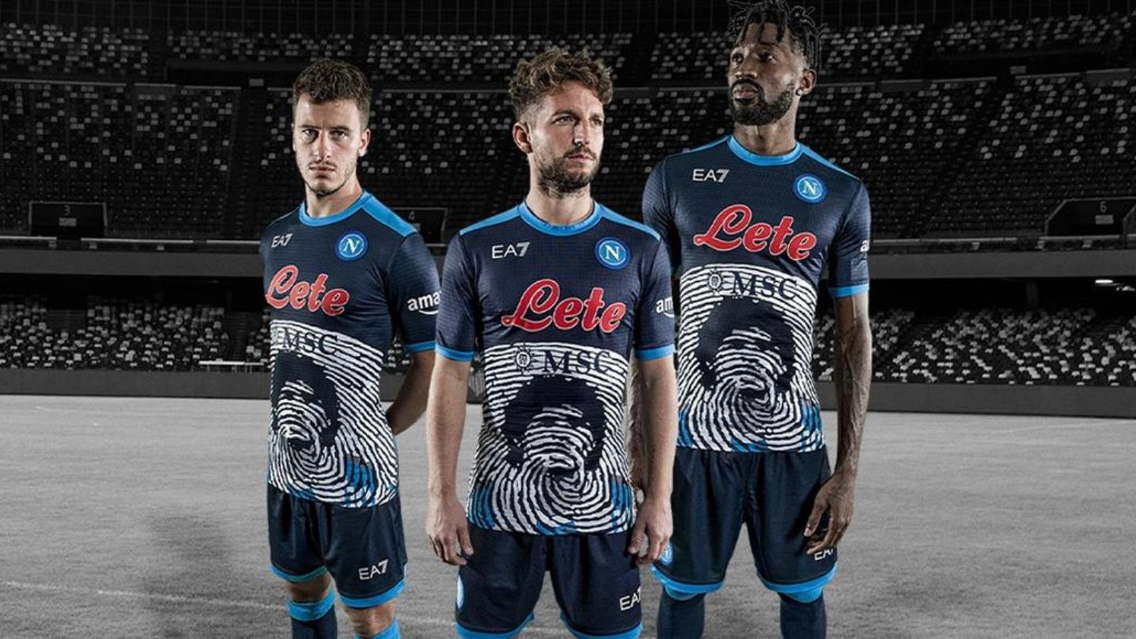 Napoli wear special Diego Maradona shirts as a tribute to club legend