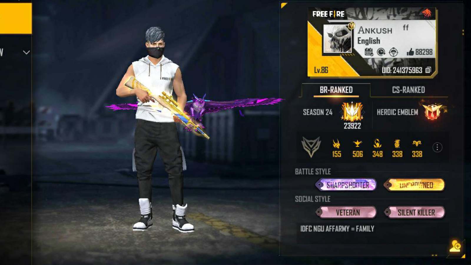 Ankush FF Free Fire ID, K/D Ratio, Stats, Monthly Income, YouTube Channel And More For November 2021