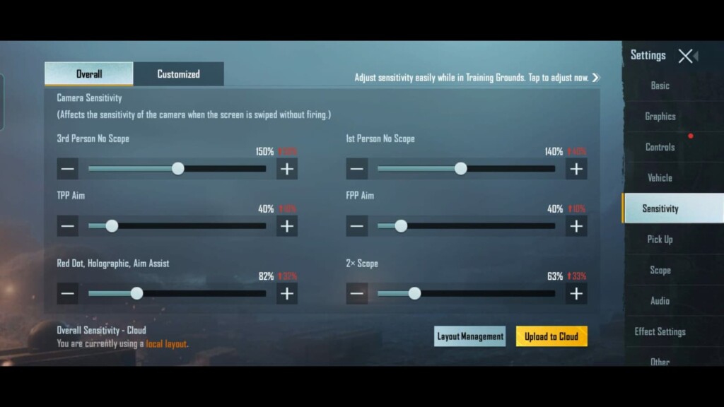 Best sensitivity settings in BGMI for low recoil (non gyro users) in November 2021