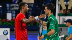 Gael Monfils and Novak Djokovic